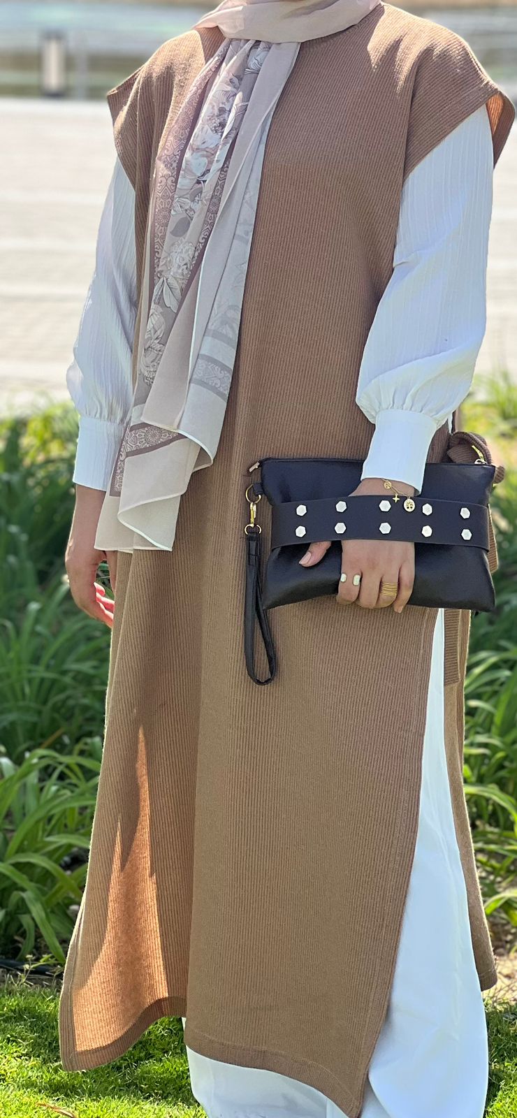 Camel Beige Long Vest