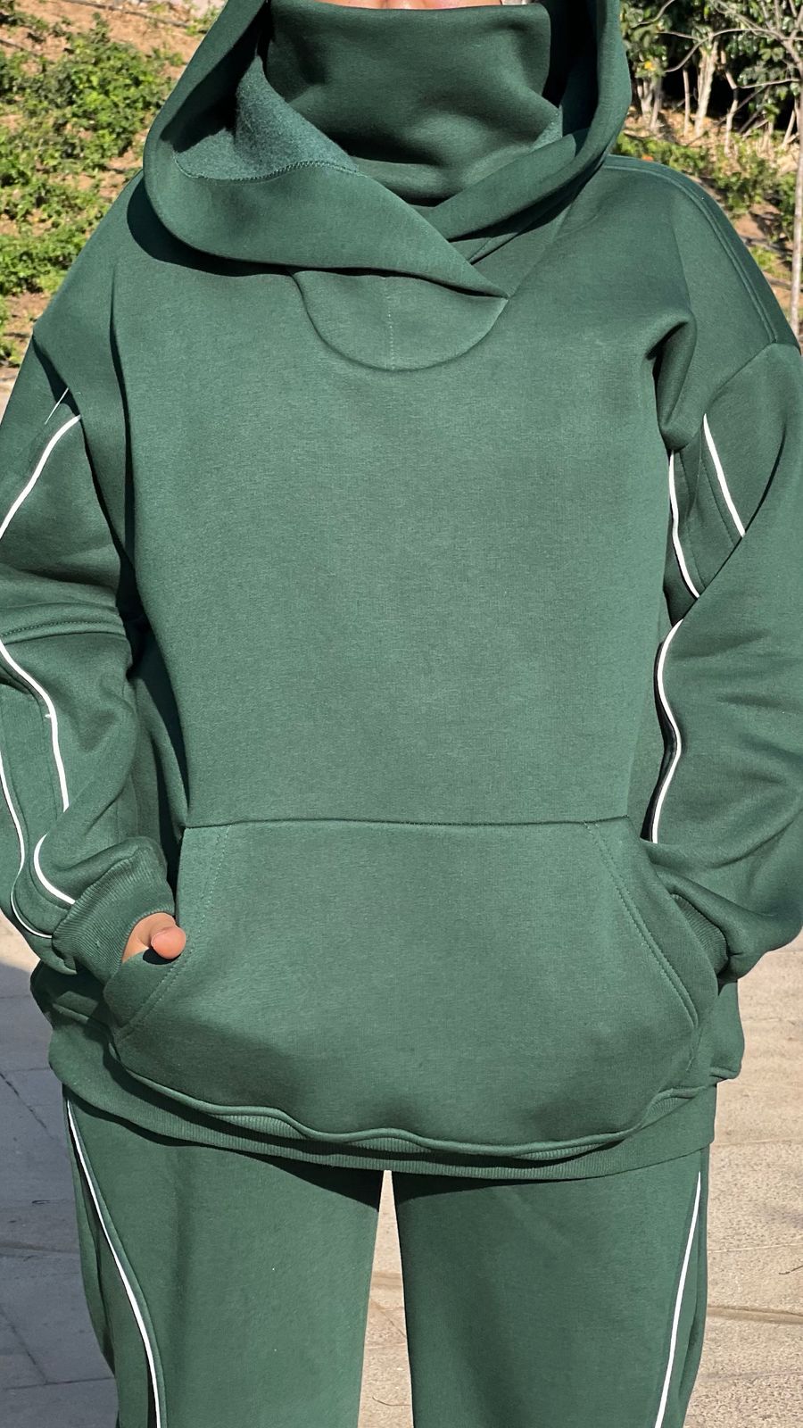 Green Oversized Hoodie Set