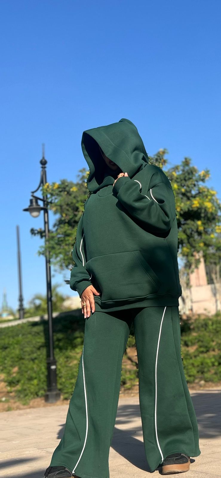 Green Oversized Hoodie Set