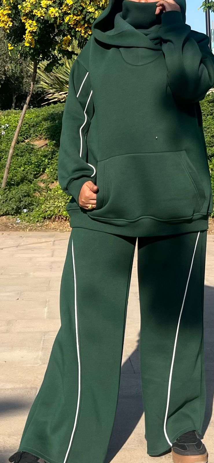 Green Oversized Hoodie Set
