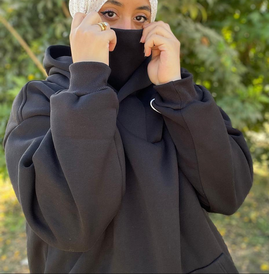 Black oversized hoodie set