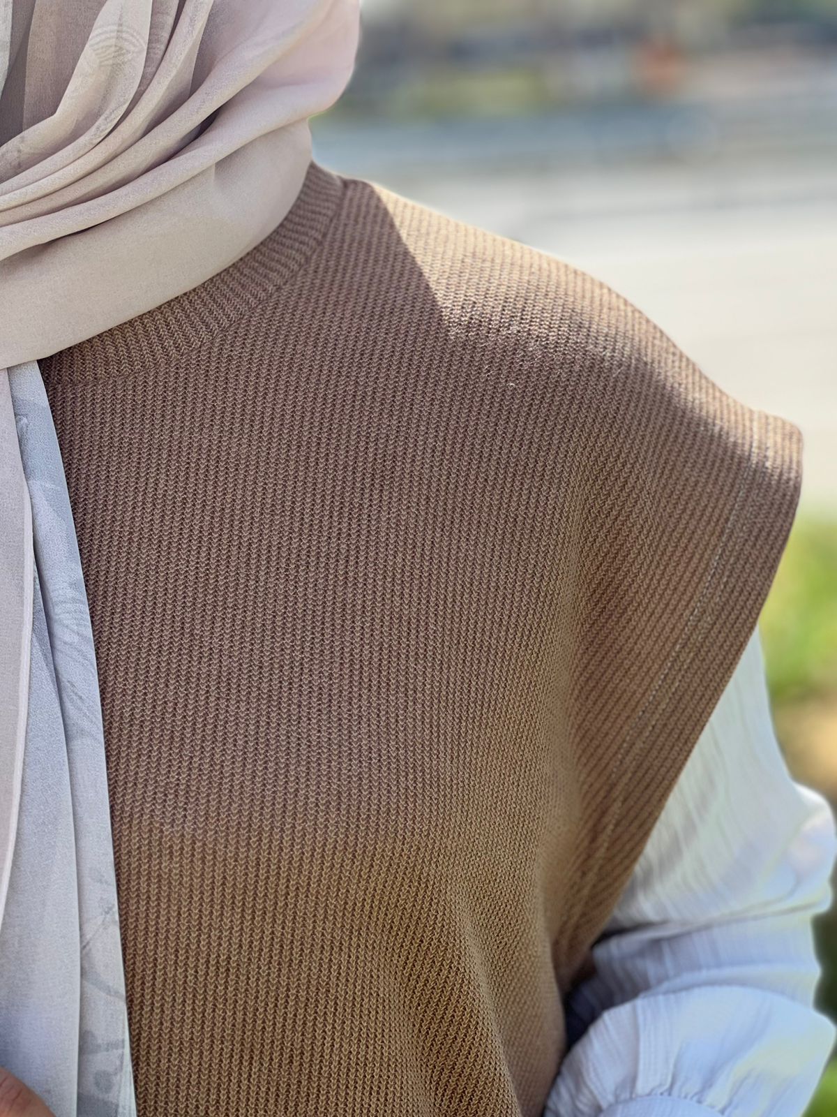 Camel Beige Long Vest