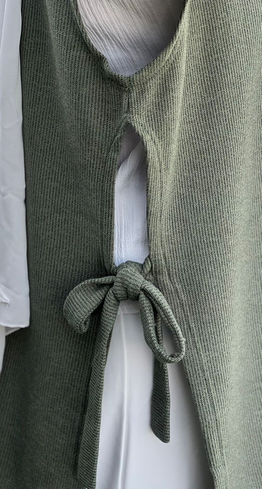 Olive Green Long Vest