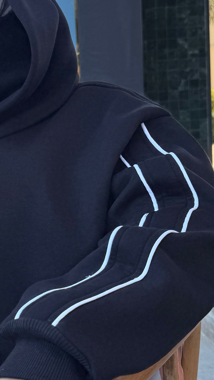 Black oversized hoodie set