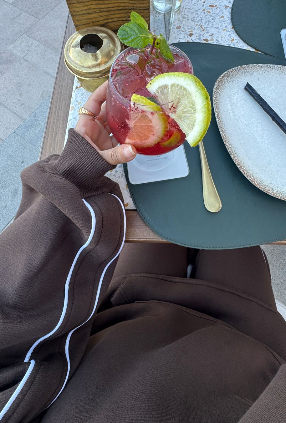 Brown oversized hoodie set