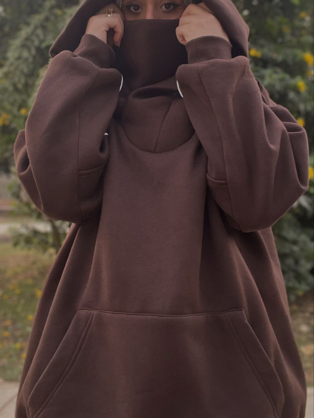 Brown oversized hoodie set