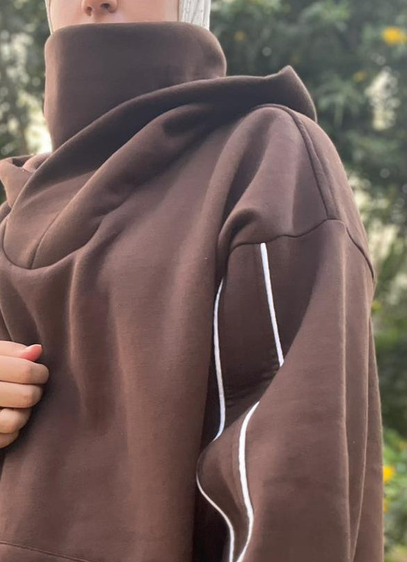 Brown oversized hoodie set