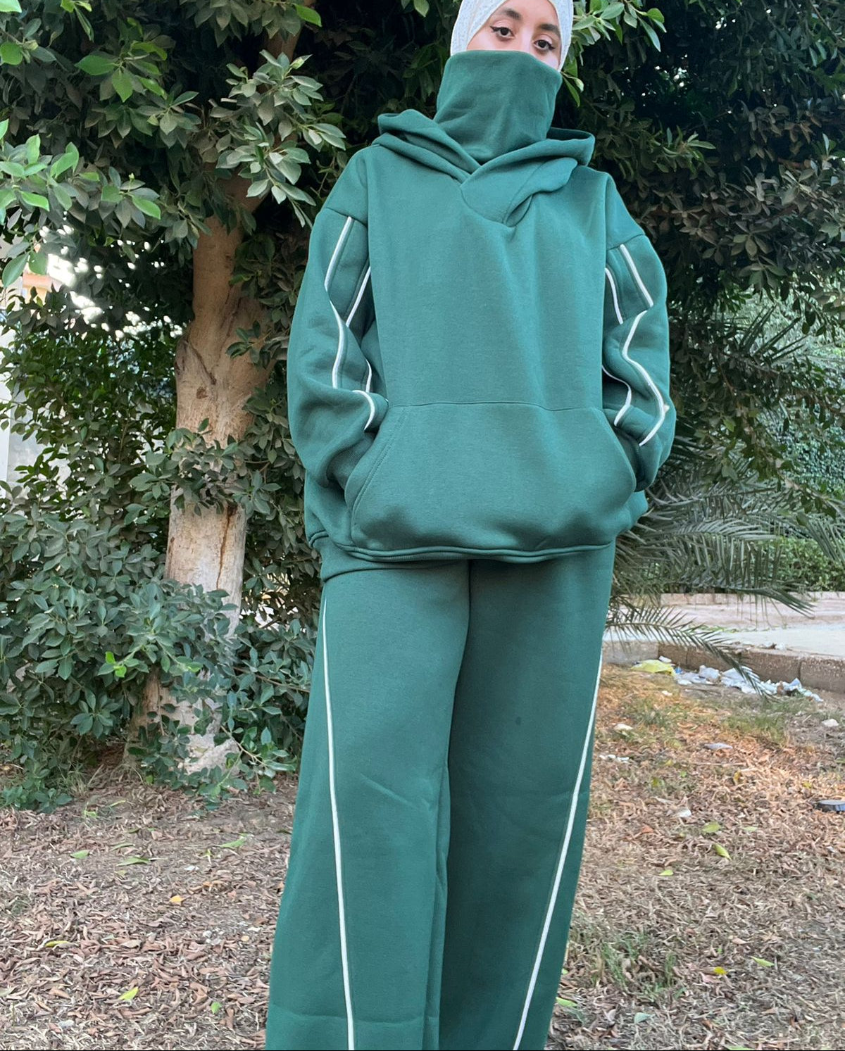 Green Oversized Hoodie Set