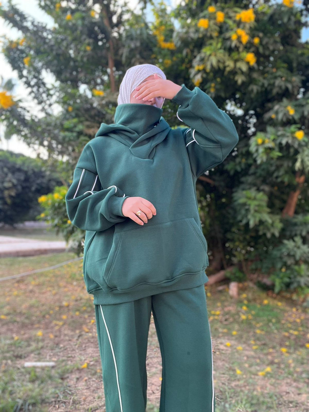 Green Oversized Hoodie Set