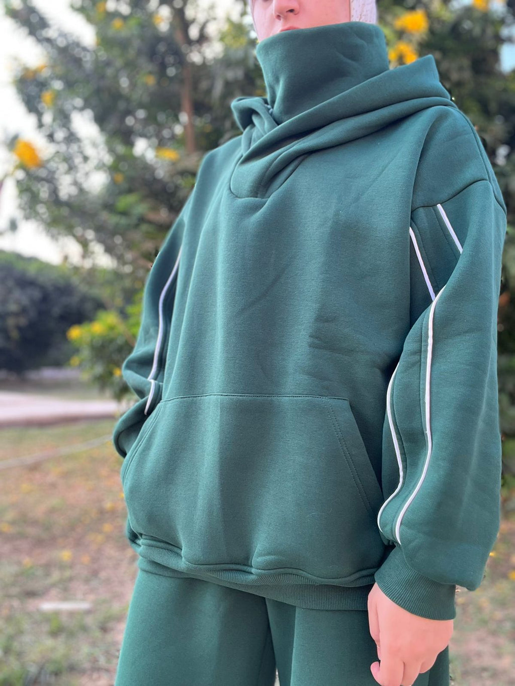 Green Oversized Hoodie Set