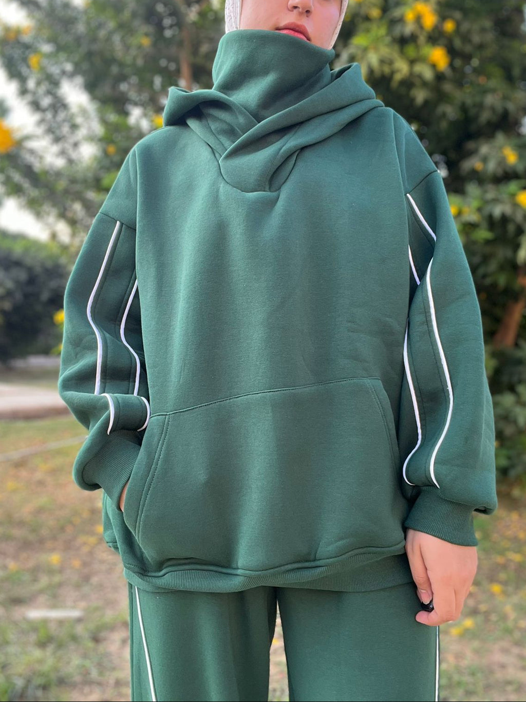Green Oversized Hoodie Set
