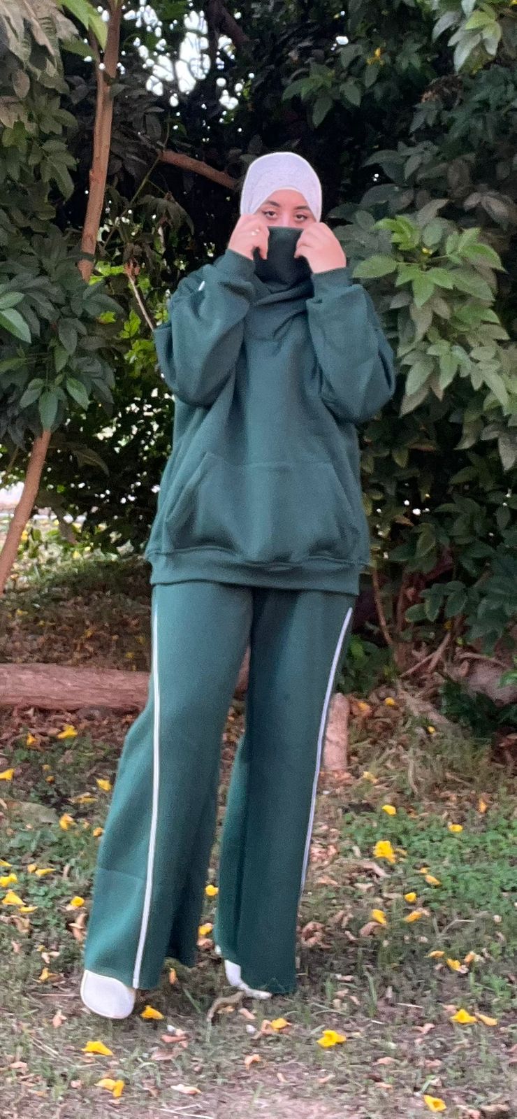 Green Oversized Hoodie Set
